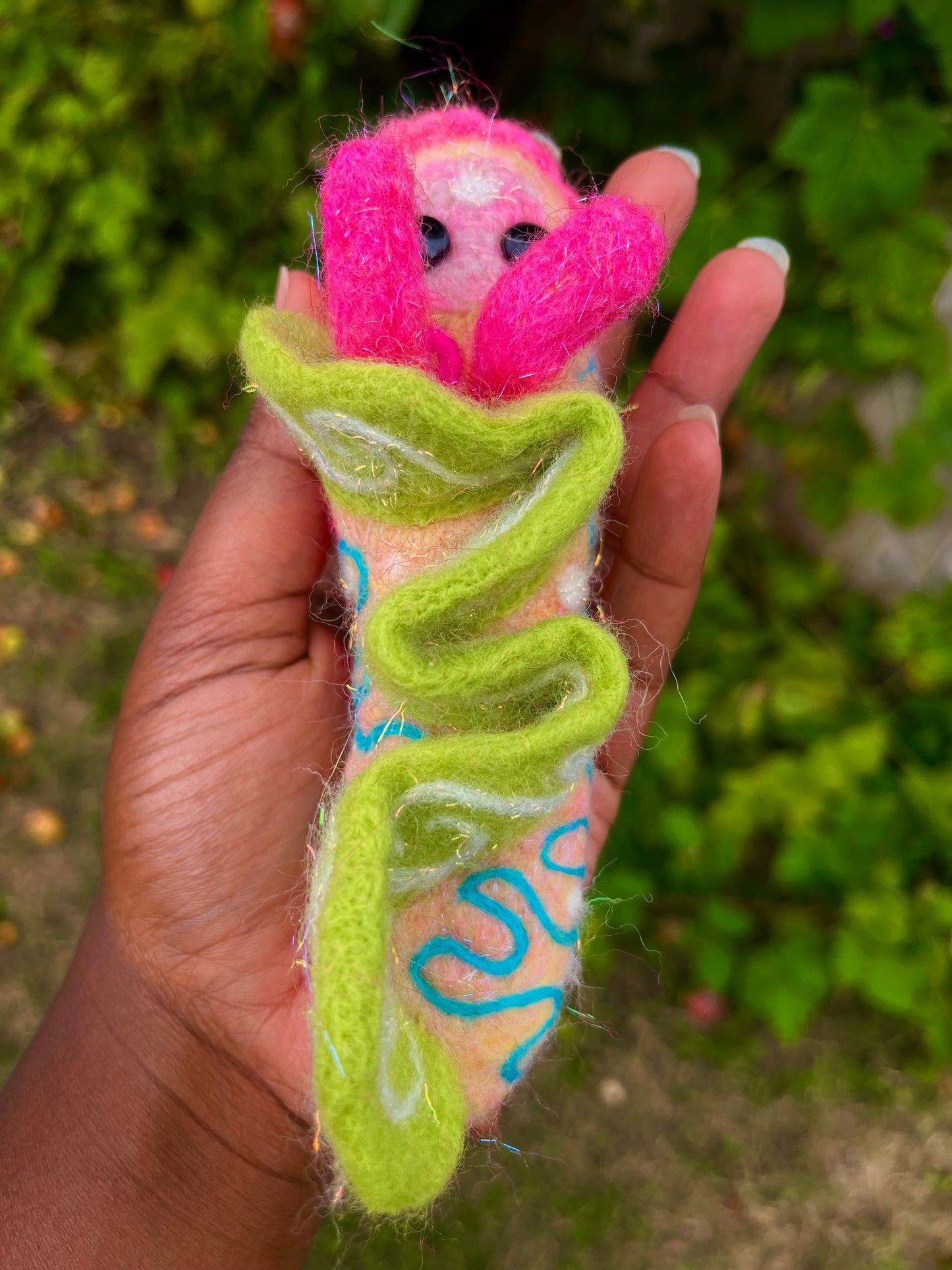Eva the felted sea slug